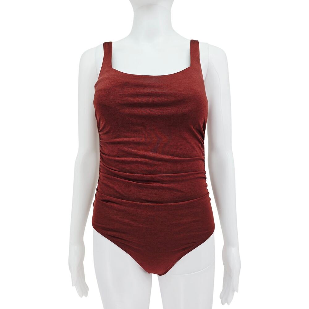Athleta Aqualuce One-Piece Women Swimsuit Burgundy S